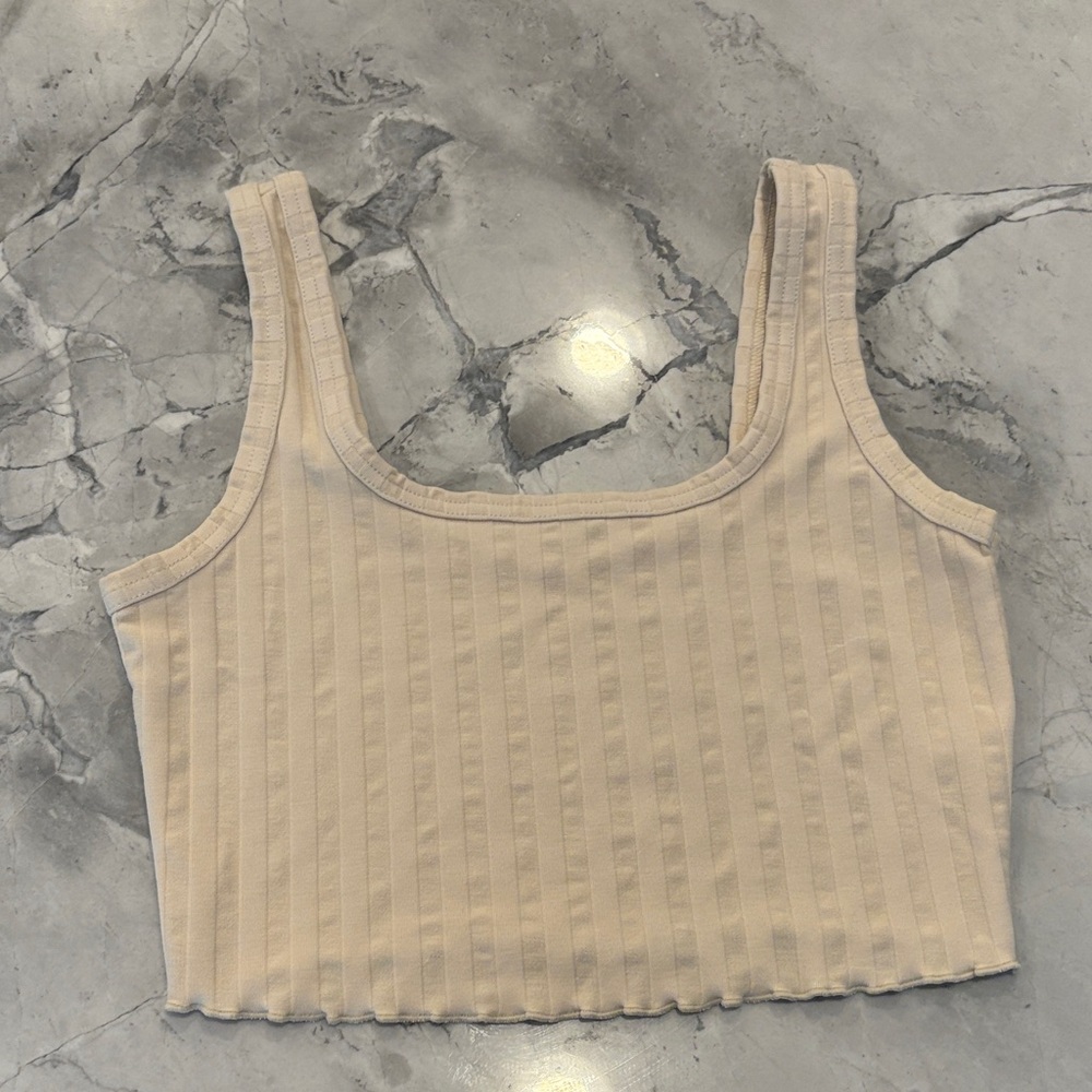 Aerie Beige Ribbed Tank Top